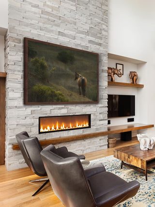 "Mustang at Dusk" Framed Painting Print, 36x24