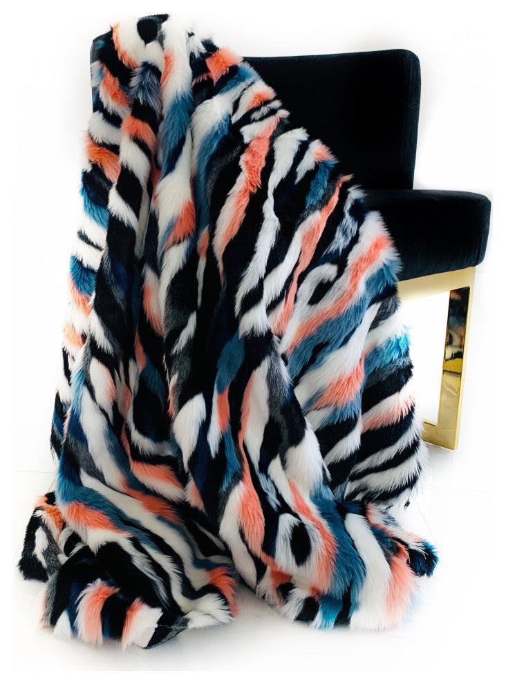 Plutus Unicorn Faux Fur Luxury Throw Blanket, 114"x120"
