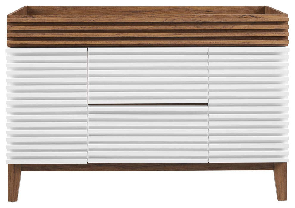 Render 48" Single Bathroom Vanity Cabinet, White Walnut