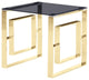 Mallory Smoked Glass Living Room End Table, Gold
