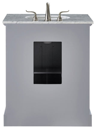Amber Single Bathroom Vanity, Blue, Light Grey, 30"