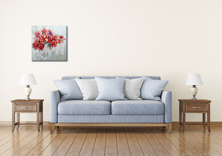 Hand Painted Flowers in Vase Wall Decor Artwork II