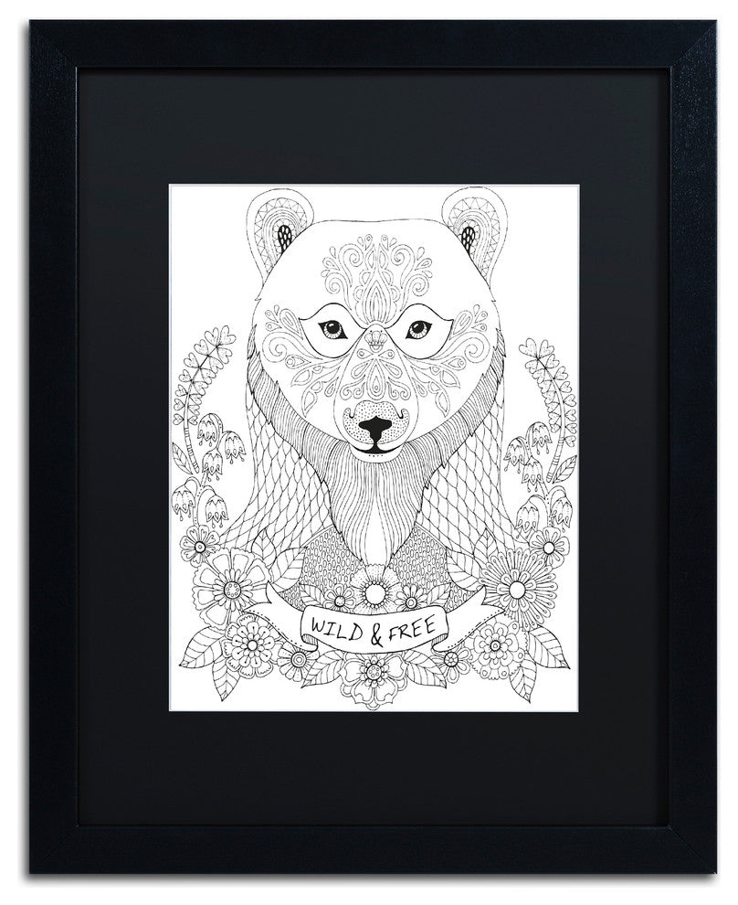 Hello Angel 'Animals 4' Art, Black Frame, 20"x16", Black Matte