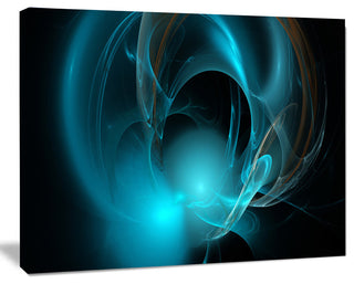 Blue Fractal Galactic Nebula, Abstract Wall Art Canvas, 40x30