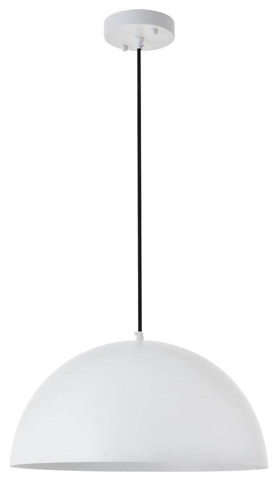 White Finish 1-Light Pendant