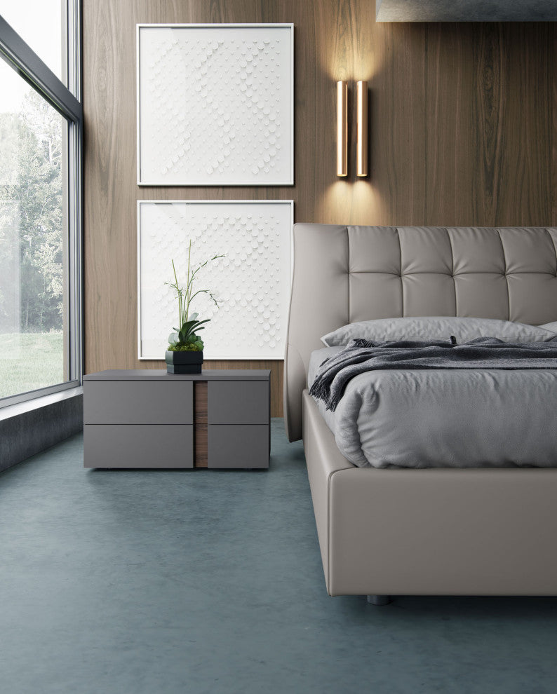 Sierra Nightstand Dark Gull Gray / Left-Facing