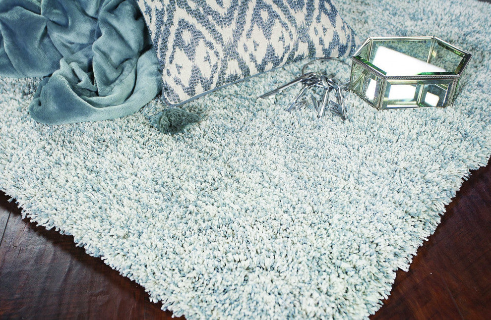 HomeRoots 5'x7' Slate Heather Hand Woven Indoor Shag Area Rug