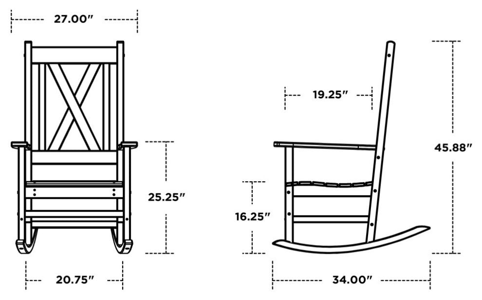 Polywood Braxton Porch Rocking Chair, Teak