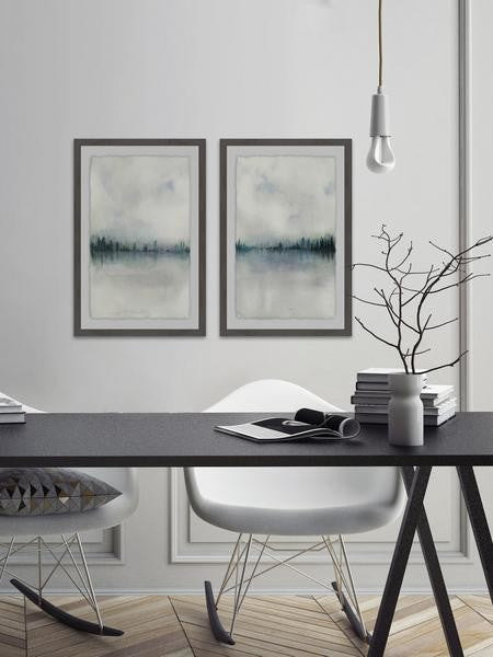 Cloudy Lake Diptych, Set of 2, 24x36 Panels