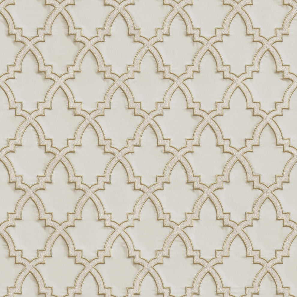 Geometric Textured Wallpaper, Trellis Pattern, Champagne Cream Gold, Sample