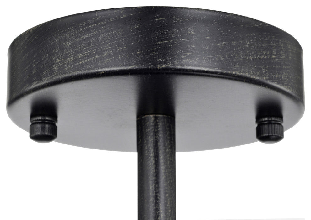 Ruby 5-Light Clear Glass Shades Flush Mount, Antique Black Finish