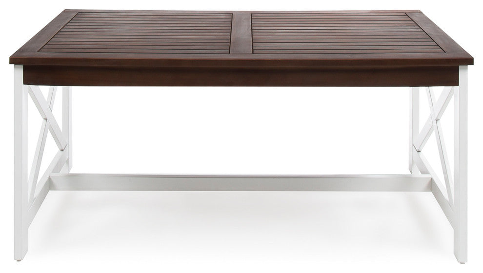 GDF Studio Newman Indoor Farmhouse Finished Acacia Wood Coffee Table, Dark Brown