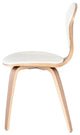 Satine Dining Chair in American Walnut and White Leather by Nuevo