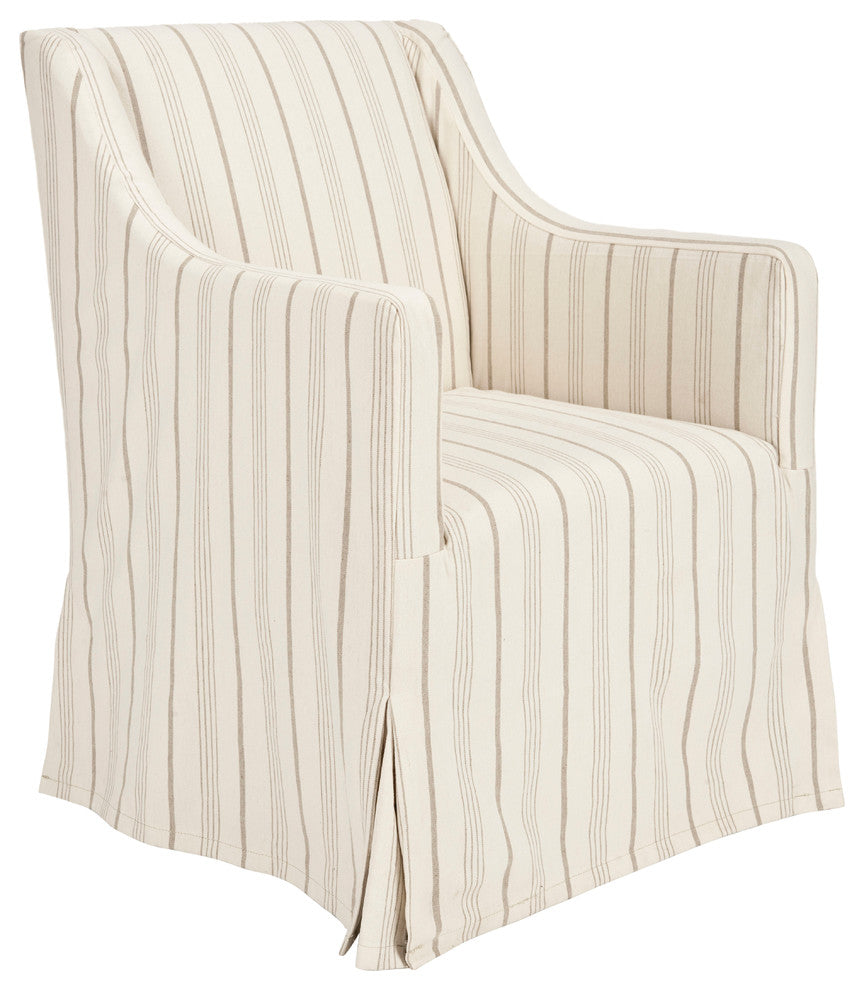 Safavieh Sandra Slipcover Chair, Beige Stripe