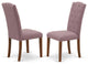 Celina Parson Chair With Mahogany Leg And Linen Fabric Dahlia - Set Of 2