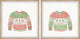 Christmas Knitted Coat Diptych, 2-Piece Set, 12x12 Panels, 12x12