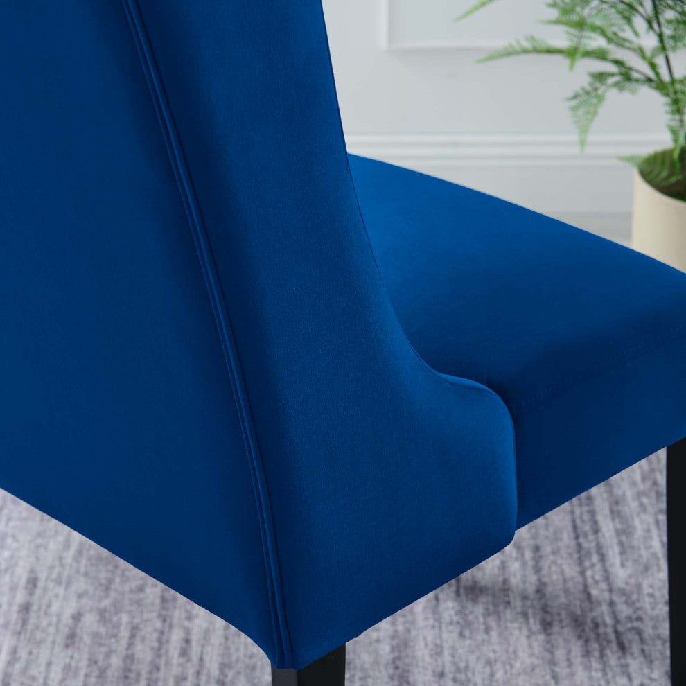 Baronet Performance Velvet Dining Chairs, Set of 2, Navy