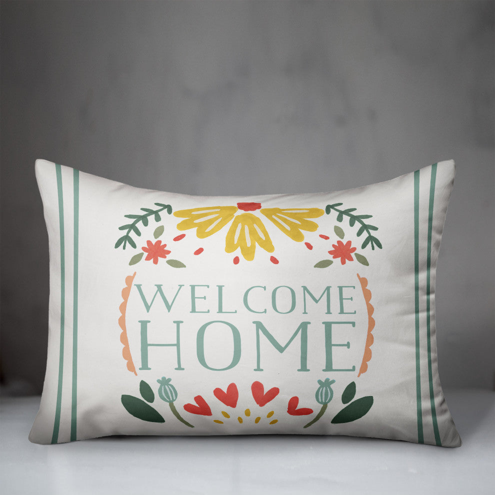 Folk Welcome Home 14x20 Spun Poly Pillow