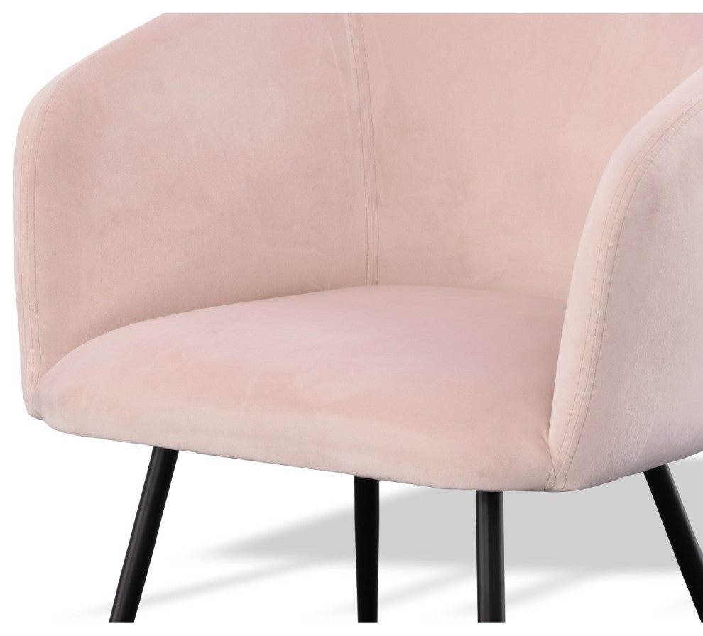 Modrest Porlock Pink Velvet Dining Chair
