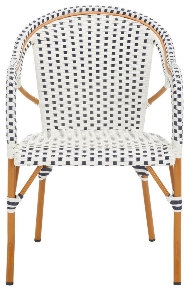 Safavieh Outdoor California Armchair, White/Navy