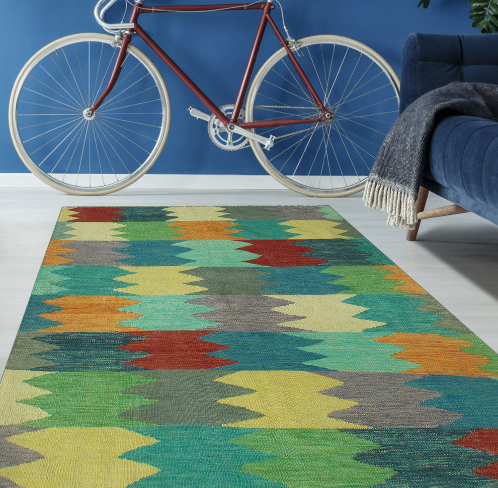Winchester Kilim SaLight anat Red/Charcoal Rug, 4'11x6'7