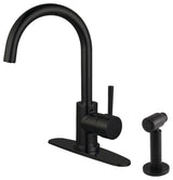 LS8570DLBS Concord Single-Handle Kitchen Faucet With Brass Sprayer, Matte Black