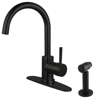 LS8570DLBS Concord Single-Handle Kitchen Faucet With Brass Sprayer, Matte Black