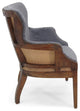 Grey Velvet Dining Chair - Deconstructed Back Exposed Frame Armchair