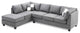 Solana Micro Suede Sectional, Grey Micro Suede
