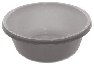 Round Plastic Wash Basin, White With Dots