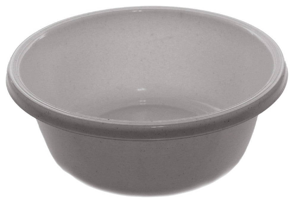 Round Plastic Wash Basin, White With Dots