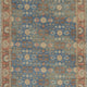 7' X 9' Blue and Red Floral Medallion Hand Woven Area Rug