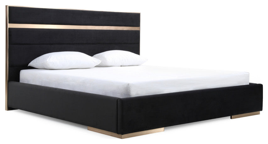 Nova Domus Cartier Black and Rosegold Bedroom Set, Eastern King