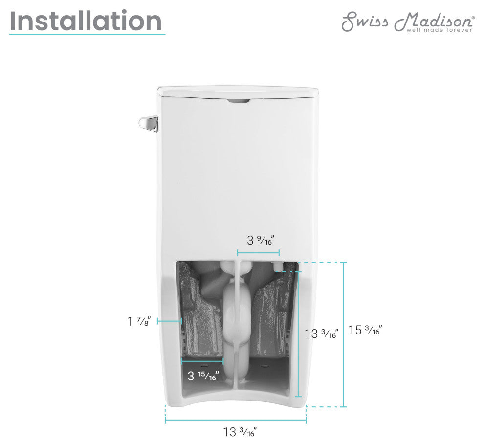 St. Tropez One Piece Elongated Toilet Right Side Flush 1.28 gpf