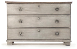 Bill Chest, Weathered Top, White Washed Base