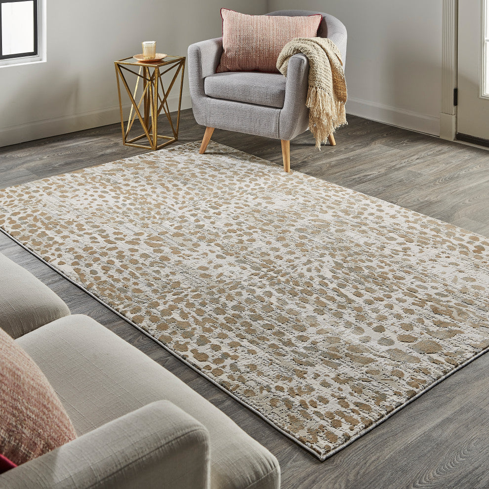 Weave & Wander Vanhorn Animal Print, Brown/Ivory/Tan, 12'x15'