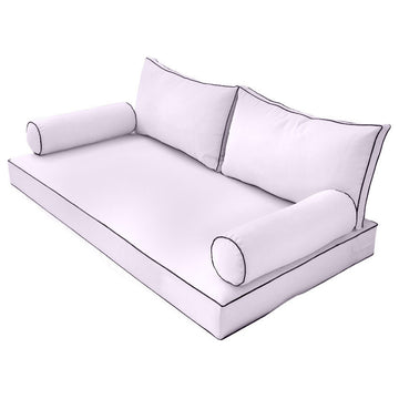 Style2 Twin Size 5PC Contrast Pipe Daybed Mattress Bolster Back Cover Only AD107