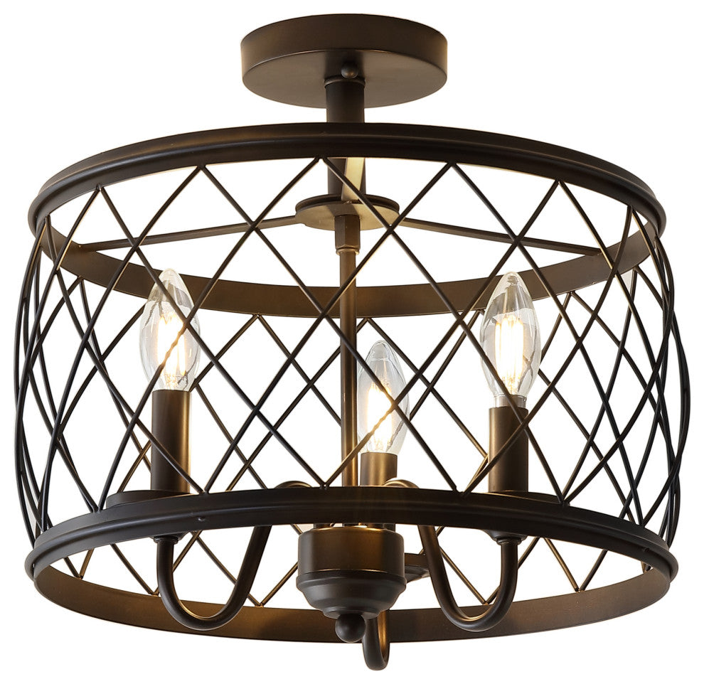 Eleanor 15" Metal LED Flush Mount Ceiling Light, Oil Rubbed Bronze