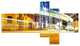 Blur Motion Traffic Trail in Modern City, Large Canvas Print, 60"x32", 5 panels