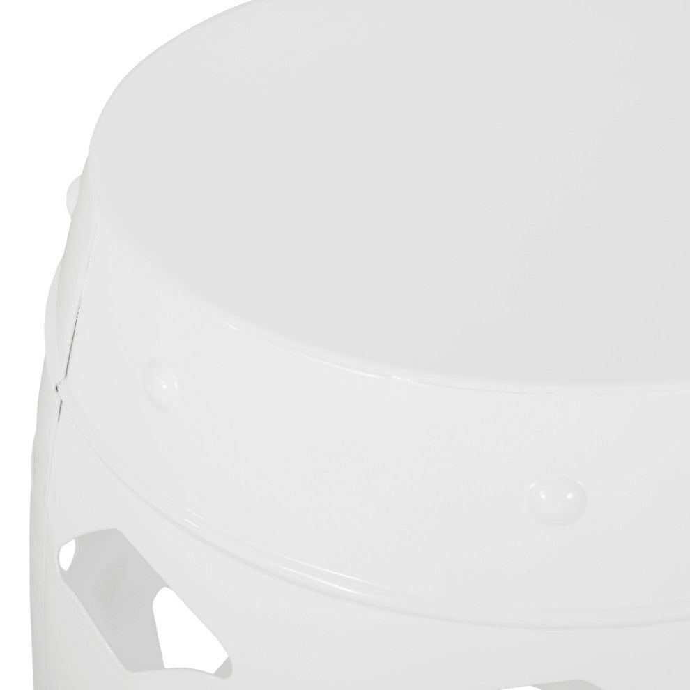 Carey Outdoor Metal Side Table, White