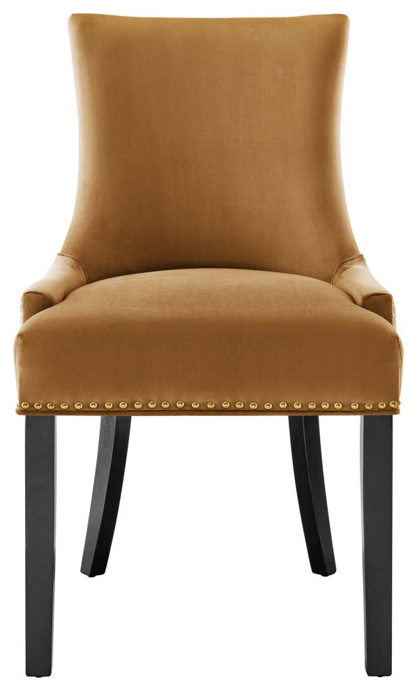 Dining Chair, Nailhead, Set of 2, Brown, Velvet, Modern, Bistro Hospitality