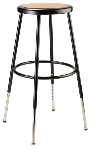 NPS 25"-33" Height Adjustable Heavy Duty Steel Stool, Black