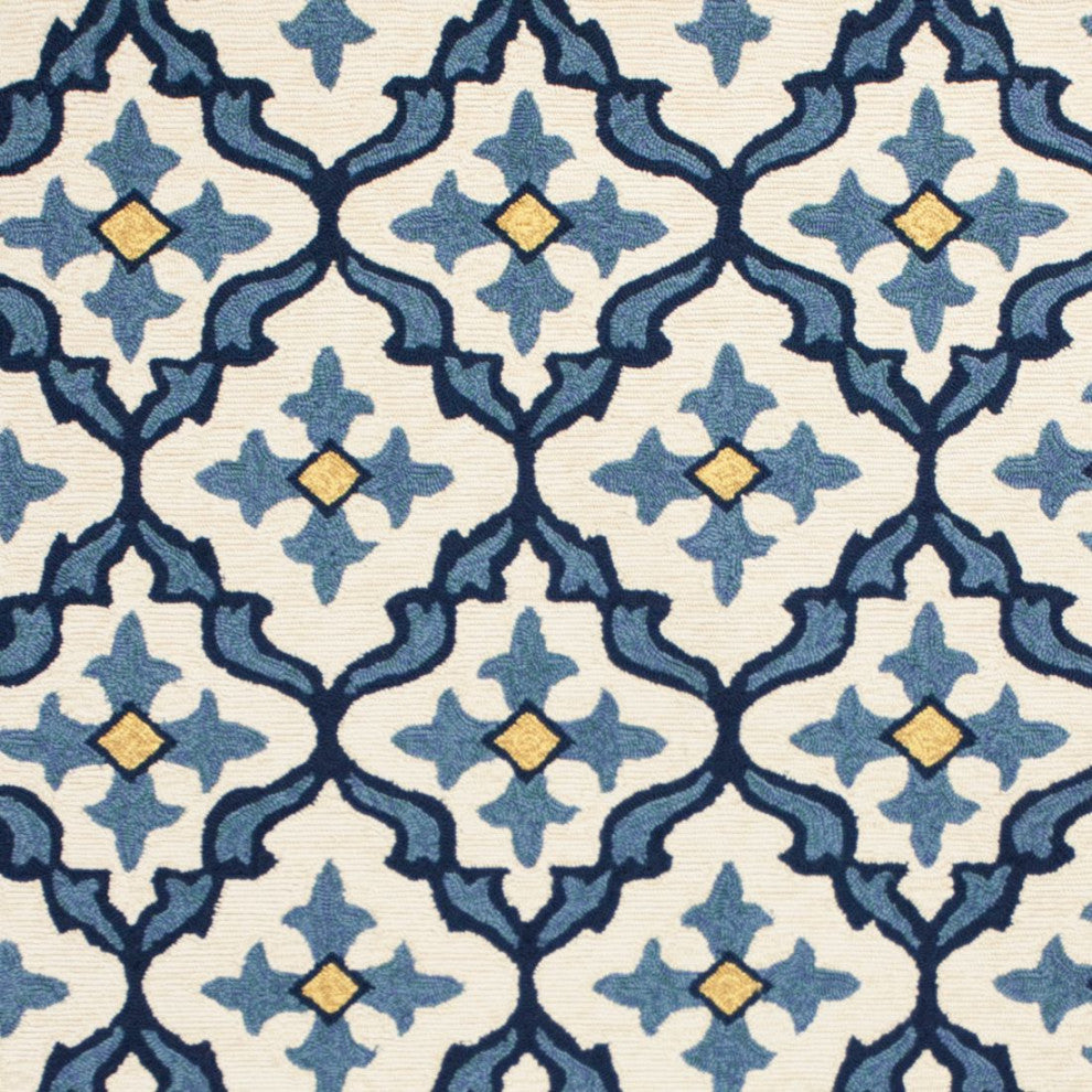 KAS Harbor 4210 Ivory/Blue Mosaic Area Rug, 8'x10'