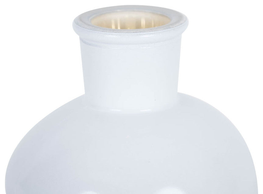 Vickerman Lg180911 8" White Glass Bottle With Gold Base