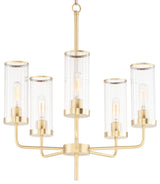 Maxim 11475CR Crosby 5 Light 24"W Pillar Candle Chandelier - Satin Brass