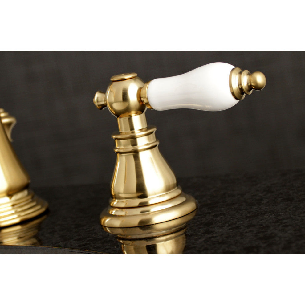 Fauceture Widespread Bathroom Faucet With Retail Pop-Up, Brushed Brass