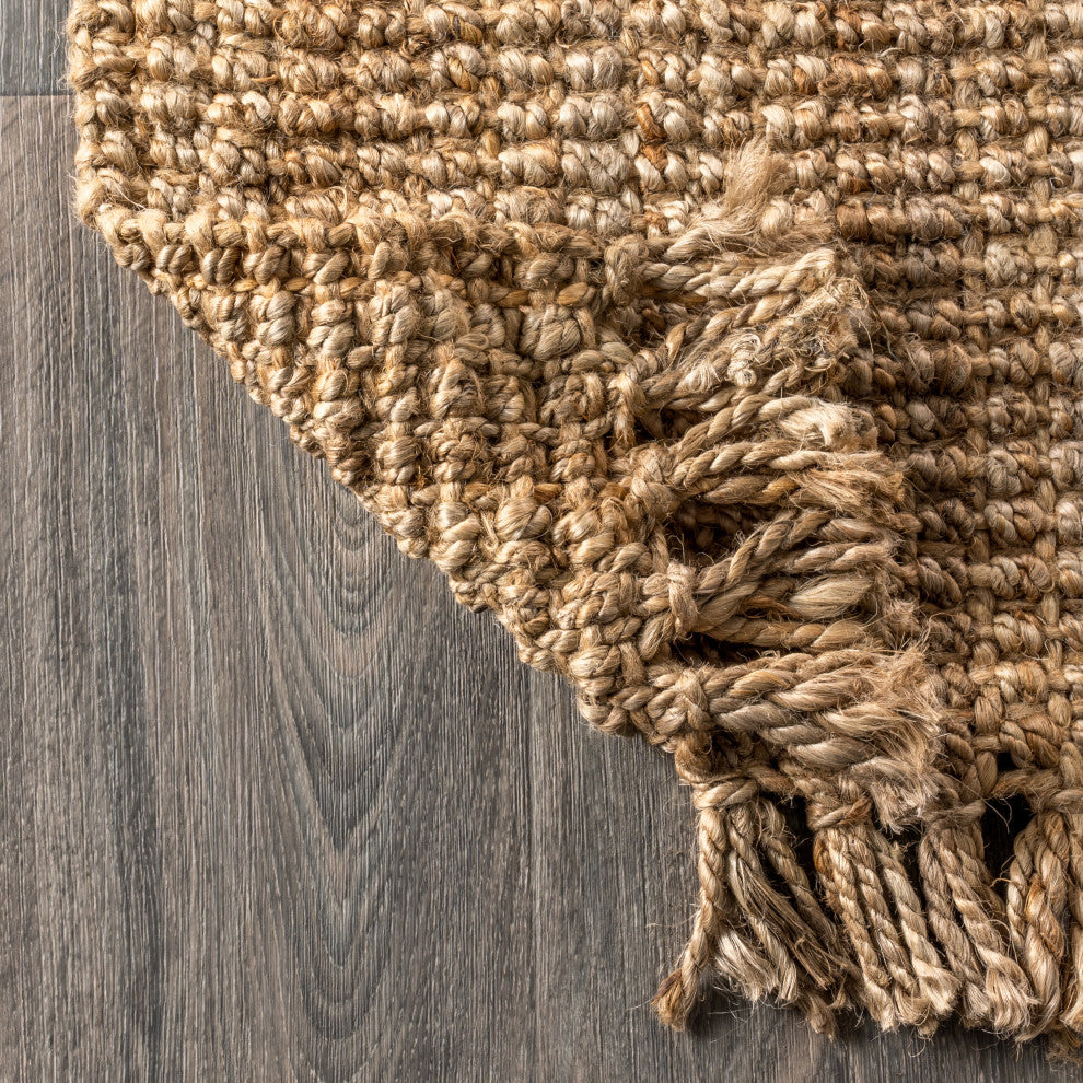 Para Hand Woven Area Rug, Natural, 5 X 8
