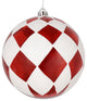 Vickerman N180803 8" Red Ball White Diamond Glitter Ornament