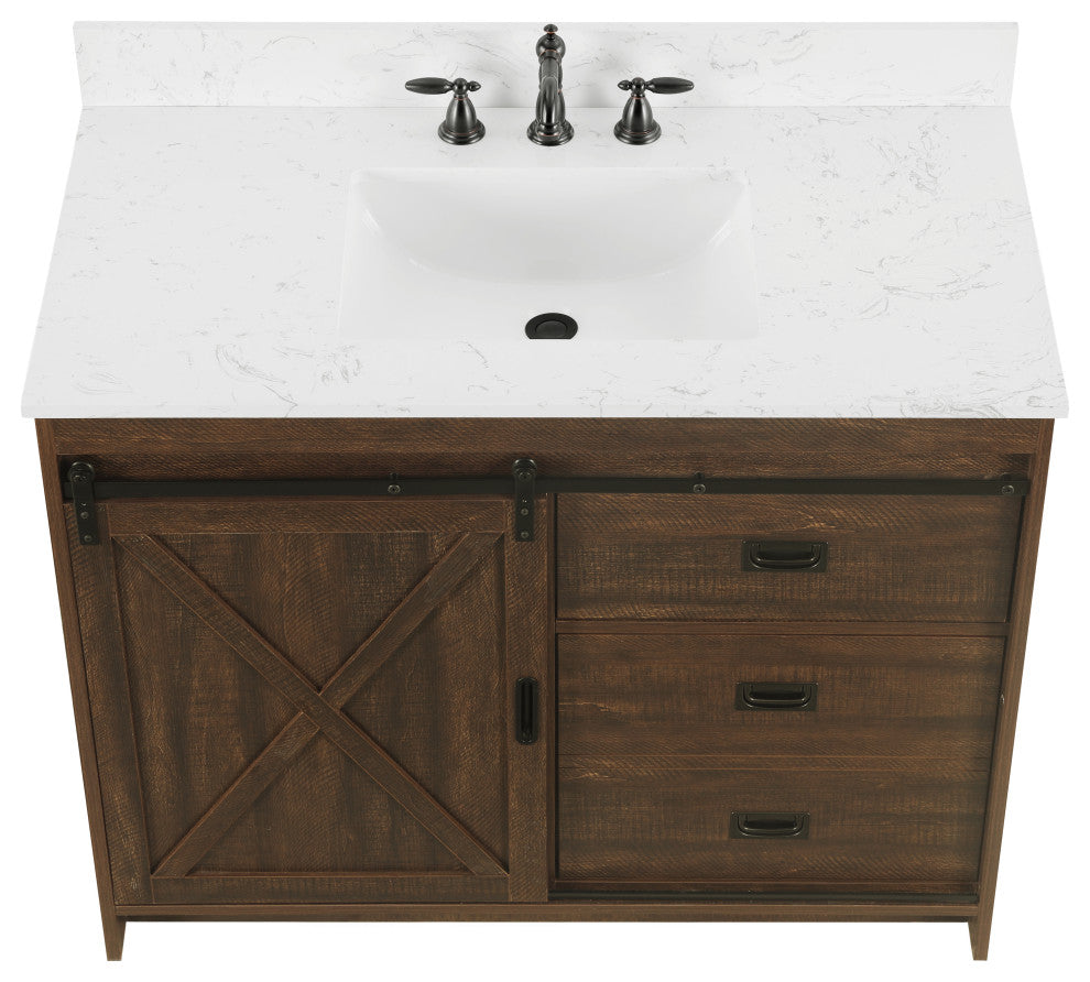Rafter 42" Bathroom Vanity, Rustic Brown