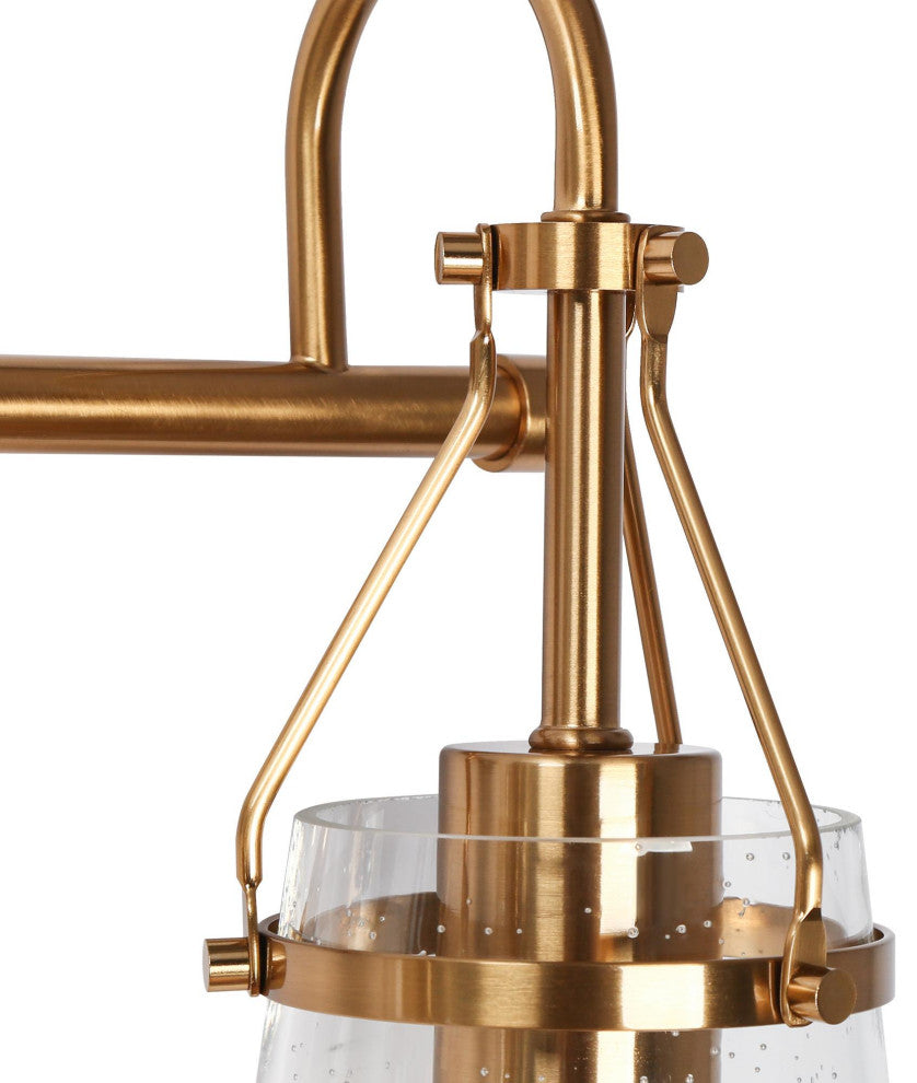 LNC Polished Gold Modern Seeded-Glass Wall Sconce, 3 Lights